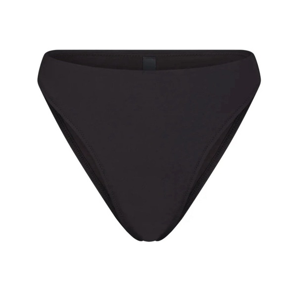 SKIMS Signature Swim High Leg Bikini Bottom in Onyx, Size Small - Picture 1 of 6
